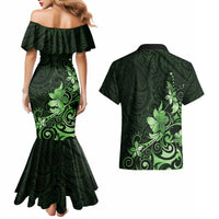 Matariki New Zealand Couples Matching Mermaid Dress and Hawaiian Shirt Maori Pattern Green Galaxy LT05 - Polynesian Pride