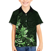 Matariki New Zealand Family Matching Tank Maxi Dress and Hawaiian Shirt Maori Pattern Green Galaxy LT05 Son's Shirt Green - Polynesian Pride