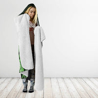 Matariki New Zealand Hooded Blanket Maori Pattern Green Galaxy