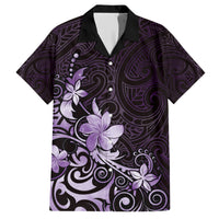 Matariki New Zealand Family Matching Short Sleeve Bodycon Dress and Hawaiian Shirt Maori Pattern Purple Galaxy LT05 Dad's Shirt - Short Sleeve Purple - Polynesian Pride