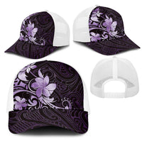 Matariki New Zealand Mesh Trucker Cap Maori Pattern Purple Galaxy