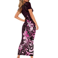 Matariki New Zealand Family Matching Short Sleeve Bodycon Dress and Hawaiian Shirt Maori Pattern Pink Galaxy LT05 - Polynesian Pride