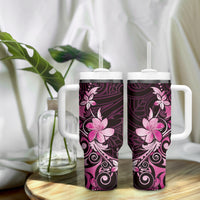 Matariki New Zealand Tumbler With Handle Maori Pattern Pink Galaxy