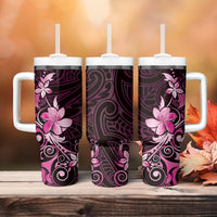 Matariki New Zealand Tumbler With Handle Maori Pattern Pink Galaxy