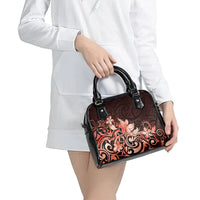 Matariki New Zealand Shoulder Handbag Maori Pattern Red Galaxy