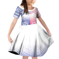 Custom Northern Mariana Islands And Japan Together Family Matching Off Shoulder Short Dress and Hawaiian Shirt LT05 Daughter's Dress White - Polynesian Pride
