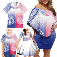 Custom Northern Mariana Islands And Japan Together Family Matching Off Shoulder Short Dress and Hawaiian Shirt LT05 - Polynesian Pride