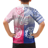 Custom Northern Mariana Islands And Japan Together Family Matching Short Sleeve Bodycon Dress and Hawaiian Shirt LT05 - Polynesian Pride