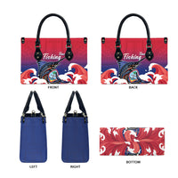 Guam Blue Marlin Fishing Leather Bag Polynesian Style