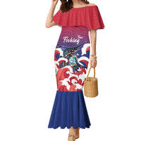 Guam Blue Marlin Fishing Mermaid Dress Polynesian Style