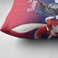 Guam Blue Marlin Fishing Pillow Cover Polynesian Style