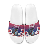 Guam Blue Marlin Fishing Slide Sandals Polynesian Style