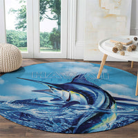 Hawaii Blue Marlin Fishing Round Carpet