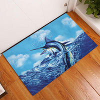 Hawaii Blue Marlin Fishing Rubber Doormat