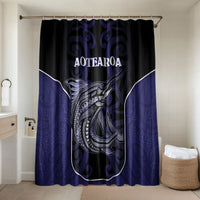New Zealand Aotearoa Bathroom Set Blue Marlin Fishing Maori Pattern