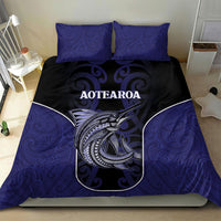 New Zealand Aotearoa Bedding Set Blue Marlin Fishing Maori Pattern