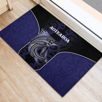 New Zealand Aotearoa Rubber Doormat Blue Marlin Fishing Maori Pattern