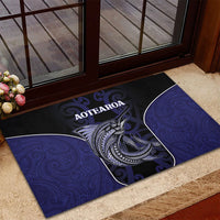 New Zealand Aotearoa Rubber Doormat Blue Marlin Fishing Maori Pattern