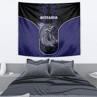 New Zealand Aotearoa Tapestry Blue Marlin Fishing Maori Pattern