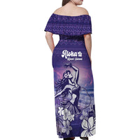 Aloha Hawaii Kauai Island Family Matching Off Shoulder Maxi Dress and Hawaiian Shirt Hula Till You Drop LT05 - Polynesian Pride