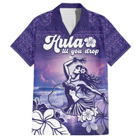 Aloha Hawaii Kauai Island Family Matching Summer Maxi Dress and Hawaiian Shirt Hula Till You Drop LT05 Dad's Shirt - Short Sleeve Purple - Polynesian Pride
