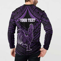 Personalised Hawaii Kauai Island Button Sweatshirt Rooster Tribal Tattoo Simple Style