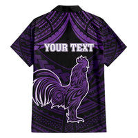 Personalised Hawaii Kauai Island Family Matching Off Shoulder Maxi Dress and Hawaiian Shirt Rooster Tribal Tattoo Simple Style LT05 - Polynesian Pride