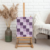 Lavender Manta Ray Hawaiian Quilt Motif Canvas Wall Art