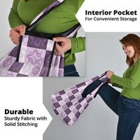 Lavender Manta Ray Hawaiian Quilt Motif Grocery Bag