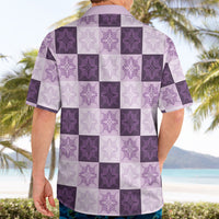 Lavender Manta Ray Hawaiian Quilt Motif Hawaiian Shirt