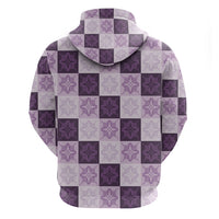 Lavender Manta Ray Hawaiian Quilt Motif Hoodie