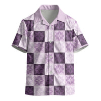 Lavender Manta Ray Hawaiian Quilt Motif Kid Hawaiian Shirt