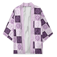 Lavender Manta Ray Hawaiian Quilt Motif Kimono