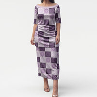 Lavender Manta Ray Hawaiian Quilt Motif Puletasi
