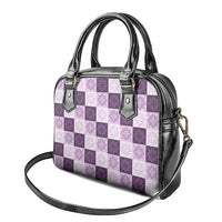 Lavender Manta Ray Hawaiian Quilt Motif Shoulder Handbag
