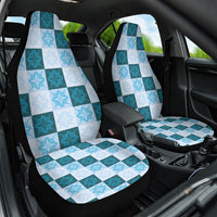 Cyan Manta Ray Hawaiian Quilt Motif Car Seat Cover