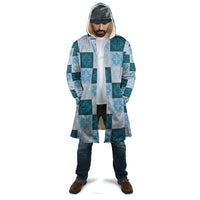 Cyan Manta Ray Hawaiian Quilt Motif Cloak