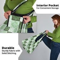 Sage Green Manta Ray Hawaiian Quilt Motif Grocery Bag