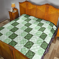 Sage Green Manta Ray Hawaiian Quilt Motif Quilt