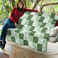 Sage Green Manta Ray Hawaiian Quilt Motif Quilt