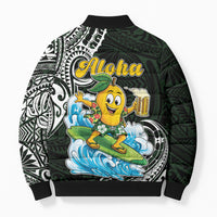 Aloha Hawaii Mango Surfing Bomber Puffer Jacket Polynesian Style