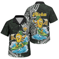 Aloha Hawaii Mango Surfing Family Matching Summer Maxi Dress and Hawaiian Shirt Polynesian Style