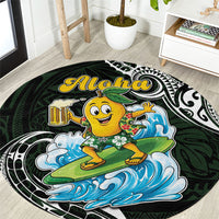 Aloha Hawaii Mango Surfing Round Carpet Polynesian Style