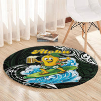 Aloha Hawaii Mango Surfing Round Carpet Polynesian Style