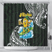 Aloha Hawaii Mango Surfing Shower Curtain Polynesian Style