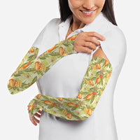Vintage Hawaii Mango Arm Sleeves Yellow Green Hawaiian Palaka