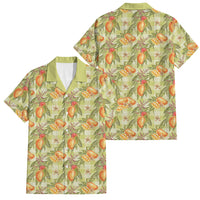 Vintage Hawaii Mango Family Matching Off The Shoulder Long Sleeve Dress and Hawaiian Shirt Yellow Green Hawaiian Palaka