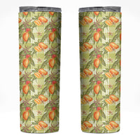 Vintage Hawaii Mango Skinny Tumbler Yellow Green Hawaiian Palaka
