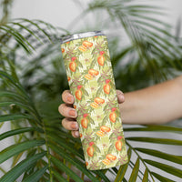 Vintage Hawaii Mango Skinny Tumbler Yellow Green Hawaiian Palaka