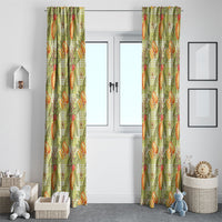 Vintage Hawaii Mango Window Curtain Yellow Green Hawaiian Palaka